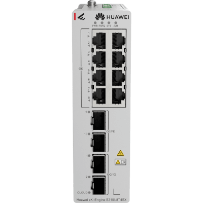 [S210I-8T4SX] Switch Industrial eKit / 8 Puertos Gigabit + 2 SFP + 2 SFP+ / Montaje en Riel DIN / Fuente Redundante 1+1 : 9.6 a 50 VCD / Libre de licenciamiento / Gestión gratuita desde la Nube