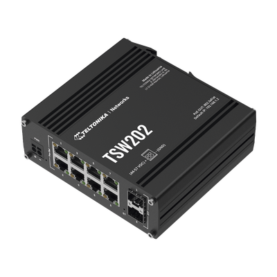 [TSW202] Switch Industrial Administrable L2, 8 puertos PoE 802.3af/at, Soporta Profinet