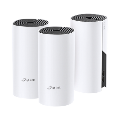 [DECOM4-3PACK] KIT 3 Routers Inalámbricos MESH Interior para Hogar / Doble Banda Wi-Fi 5 AC1200 Mbps / 2 Puerto Gigabit WAN/LAN / 2 Antenas Internas / Administración Mediante la App Deco (iOS, Android) 