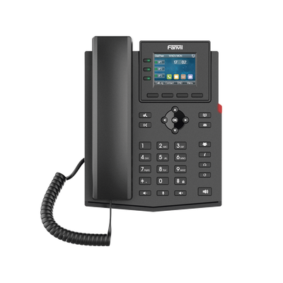 [X303P] Teléfono IP empresarial para 4 líneas SIP con pantalla LCD de 2.4 pulgadas a color, Opus y conferencia de 3 vías, PoE.