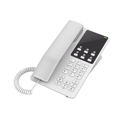 [GHP620] Teléfono IP Hotelero, 2 líneas SIP con 2 cuentas, codec Opus, IPV4/IPV6, color blanco, con gestión en la nube GDMS