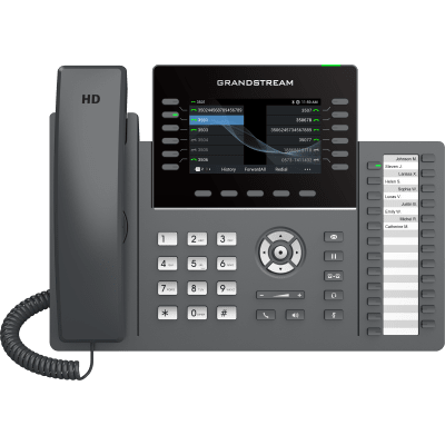 [GRP2636] TELÉFONO IP PROFESIONAL DE 12 LÍNEAS / 24 TECLAS DE EXTENSIÓN PROGRAMABLES / WI-FI 6 / POE INTEGRADO / PANTALLA LCD 4.3 PULGADAS / SEGURIDAD DE NIVEL EMPRESARIAL / BLUETOOTH INTEGRADO / COMPATIBLE CON GDMS / AUDIO HD CON NOISE-SHIELD