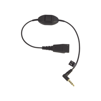 Jabra Cord QD a conector de 3.5 mm con Push-to-Talk para teléfonos celulares smartphones (8800-00-103) 