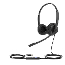 Diadema USB Alámbrica Yealink UH34 Dual Teams C/ Almohadillas de Cuero Compatible con Teléfonos IP Yealink y Computadoras