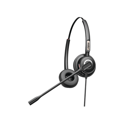 [HT202] Diadema binaudal (duo) con tecnología antishock para teléfonos IP FANVIL y Polycom con micrófono de cancelación de ruido, larga durabilidad 