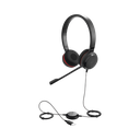 Jabra Evolve 30 Duo con conexión USB / 3.5mm, micrófono con cancelación de ruido y controlador en el cable con botones e indicadores LED (5399-829-309)