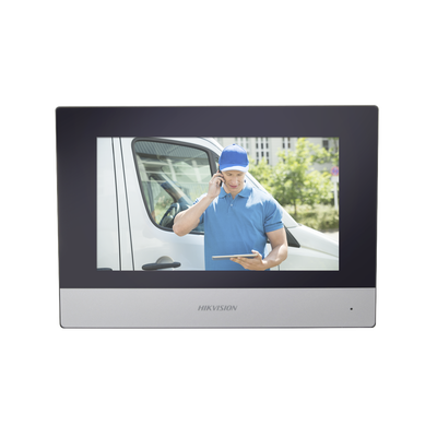 [DS-KH6320-WTDE1] Monitor Hibrido IP WiFi Touch Screen 7" para Videoportero IP / Vídeo en Vivo / PoE Estándar / Apertura Remota / Llamada Entre Monitores / Audio de dos vías / Policarbonato