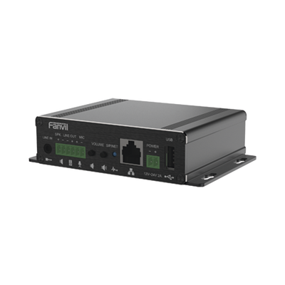 [PA3F] Gateway para Voceo IP/SIP,  Entrada de audio (3.5mm), salida de amplificador integrado de hasta 30W, puerto USB (reproducción de MP3),