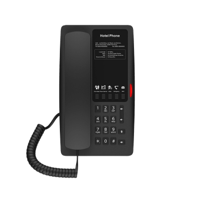 [H4WB] Teléfono IP WI-FI para Hotelería, Puerto USB-A para carga, 5 teclas programables para servicio rápido (Hotline), plantilla personalizable con PoE