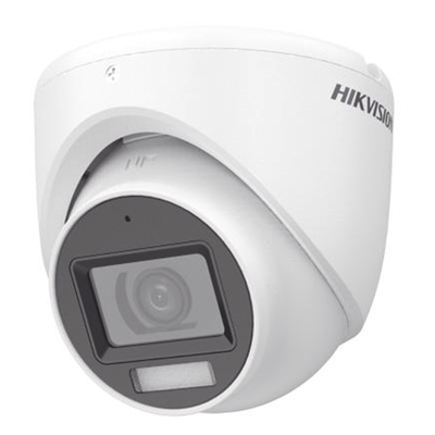 [DS-2CE76D0T-LMFS] [Dual Light + ColorVu] Turret TURBOHD 2 Megapixel (1080p) / Lente 2.8 mm / 30 mts IR + 20 mts Luz Blanca / Gran Angular 101° / Exterior IP67 / Micrófono Integrado / 4 Tecnologías / Metal