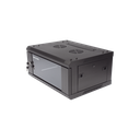 Gabinete para Montaje en Pared - Piso / Puerta de Cristal Templado / Cuerpo Fijo / 4 Unidades de Rack / 19" / Fabricado en Acero