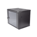 Gabinete para Montaje en Pared - Piso / Puerta de Cristal Templado / Cuerpo Fijo / 9 Unidades de Rack / 19" / Fabricado en Acero