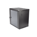 Gabinete para Montaje en Pared - Piso / Puerta de Cristal Templado / Cuerpo Fijo / 12 Unidades de Rack / 19" / Fabricado en Acero