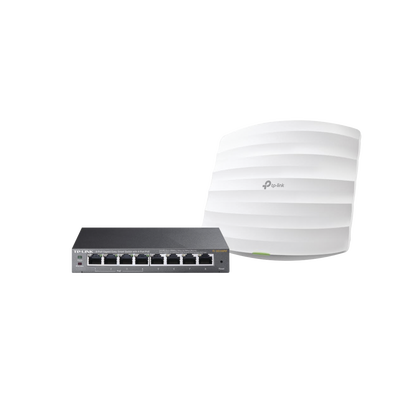 [EAP-STARTER-KIT-245PE] Kit de access point EAP245 y switch PoE TL-SG108PE, doble banda AC, hasta 1750 Mbps, 1 puerto Gigabit