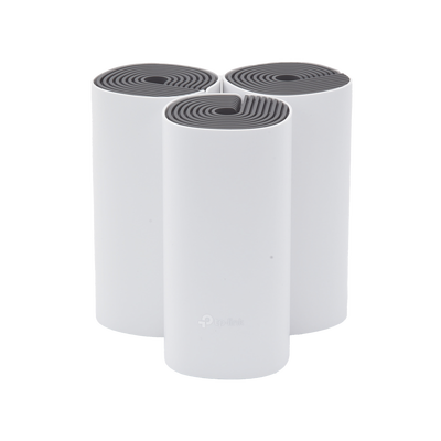 [DECOE4-3PACK] Kit de Router inalámbrico mesh Deco E4 para Hogar / Doble banda AC 1200  / 2 puertos 10/100 Mbps / Compatible con amazon alexa.