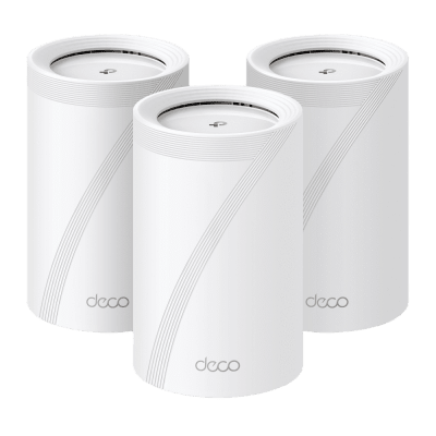 [DECO-BE65-3PACK] KIT 3 Routers Inalámbrico MESH Interior para Hogar / Triple Banda Wi-Fi 7 BE9300 Mbps / 2 Puerto 2.5 Gigabit WAN/LAN / 4 Antenas Internas / Operación Multi-Link MLO / Administración Mediante la App Deco (iOS, Android) / HomeShield