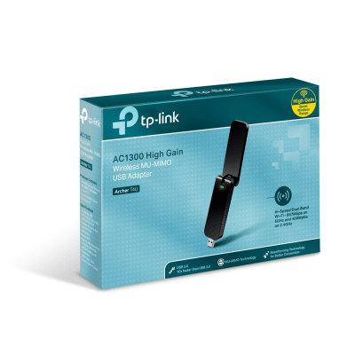 Adaptador USB inalámbrico doble banda AC 1300 Mbps