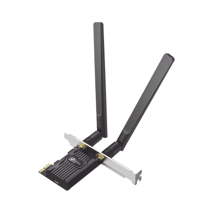 [ARCHER-TX20E] Adaptador PCIe inalámbrico doble banda AX1800 Mbps / Seguridad Inalámbrica WPA3 /Antena de alta ganancia / Tecnología MU-MUMO 2X2 / Soporte de perfil bajo y Altura completa / Bluetooth 5.2