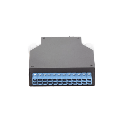[LP-RDLCUSM] Distribuidor de Fibra Óptica Para Riel Din, 12 Acopladores LC/UPC Duplex Monomodo con Charola de Empalme