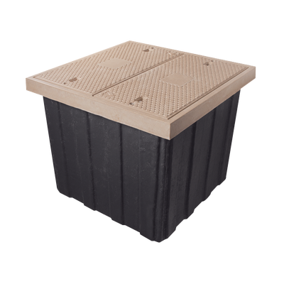 Registro de Fibra Óptica Carretero 115 x 115 x 100 cm (45.28 x 45.28 x 39.37 Pulgadas), 2 Tapas, Resistencia 20 Toneladas, Uso Vehicular Pesado