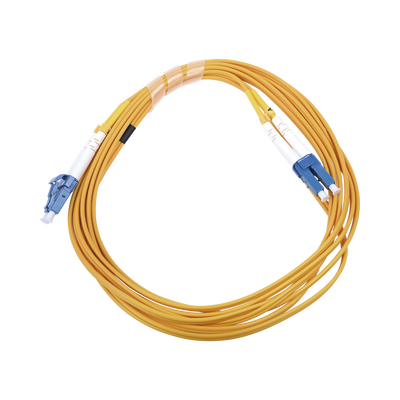 Jumper de Fibra Óptica Monomodo 9/125 LC/UPC-LC/UPC, PVC, 2.0 mm, Dúplex, Amarillo, 3 Metros (9.84 Pies)