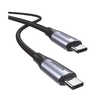 Cable USB-C a USB-C 3.2 Thunderbolt | 1 Metro | 240W | 10 Gbps | 480 Mbps | Soporta Video 4K@60Hz| Chip E-Market Inteligente | Carcasa de Aluminio | Nylon Trenzado | Blindaje de 4 capas.