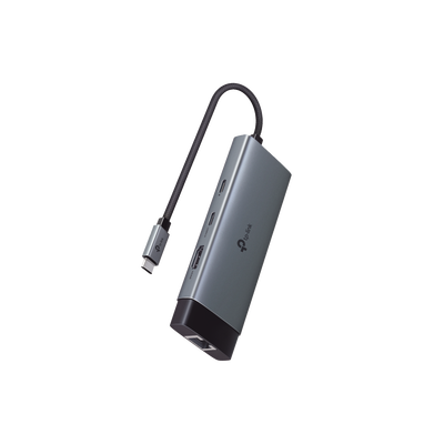 [UH6120C] Adaptador HUB 6 en 1, 1 puerto USB-C entrada, 1 puerto HDMI 4K, 1 puerto Ethernet Gigabit, 1 puerto USB-C y 2 puertos USB-A