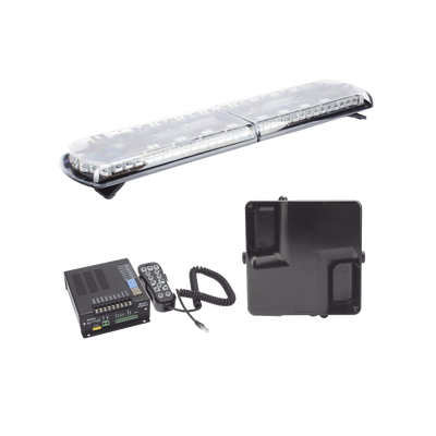 [12TR48KIT130C] Kit de Sirena Vehicular H2 Covert, Bocina ultradelgada y Torreta 48" Serie 12 con 130 LED, dual color rojo/azul/claro/ambar, ideal para equipar unidades de policia