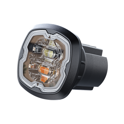 Estrobo Oculto, 6 LED, rojo/azul, SAE Clase I, Empotrable, lente transparente