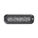 Luz Auxiliar Flexible 8 LED, Rojo / Azul, Bisel Negro, Lente Transparente