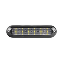 Luz Auxiliar Ultra Brillante  IP67 de 6 LEDs, Color Rojo/Azul, con mica transparente y bisel negro