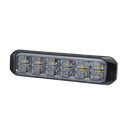 Luz Auxiliar de 18 LED, SAE, Tricolor, Bisel Negro, Rojo/Blanco/Ambar, Lente Transparente