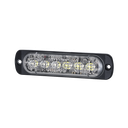 Luz Auxiliar de 12 LED, Rojo/Claro, SAE, Bisel Negro, Lente Transparente