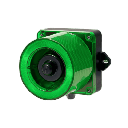 Combinacion de baliza LED color Verde y sirena electrónica de 31 tonos resistente a la intemperie de volumen máx. 123 dB a 12-24 VCD