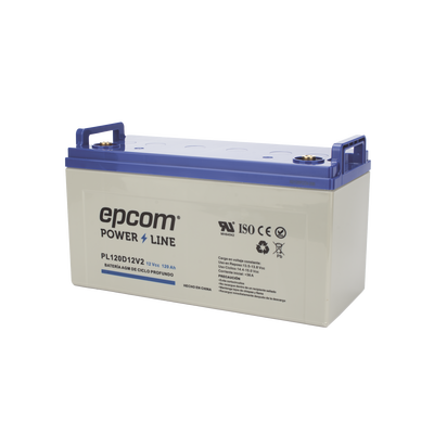 [PL120D12V2] Batería 12 Vcc / 120 Ah / UL / Tecnología AGM-VRLA / CICLO PROFUNDO / Para uso en aplicaciones fotovoltaicas y de emergencia / Terminales T4