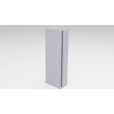 Gabinete para instalación de 4 Baterías , Fabricado en Lámina Galvanizada, Accesorios para poste (No incluidos)