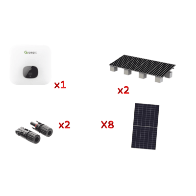 [MIN5000KIT1] Kit Solar Interconexion  / 5kW  220Vca / Inversor GROWATT / Montaje Incluido  