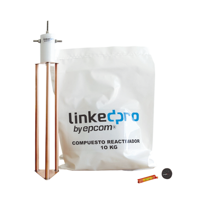 [LP-GROUND-30A] Electrodo 30A / 100% Cobre Electrolítico / Filtro Equipotencial / Compuesto 12 kg / Diseño Delta / 45 cm x 1/2"