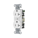 Contacto Dúplex 20 A, 125 V,  2 Polos, 3 Hilos, Cableado Posterior y  Lateral, Color Blanco (Nema 5-20R).