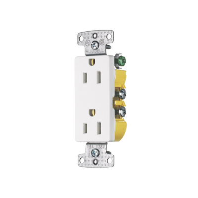 Contacto Duplex Decorador 15A 125V, 2 Polos, 3 Hilos, Color  Blanco (Nema5-15R).