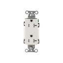 Contacto Duplex Decorador 20 A 125V /  Resistente a manipulaciones / 2 Polos 3 Hilos/ Nema 5-20 R / Color Blanco / Grado Industrial.