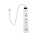 Multicontacto con 6 contactos aterrizados y 2 puertos usb.