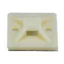 Montaje-Sujetador Adhesivo STRONGHOLD de 4 Vías de 1" x 1" x 1/4", Color Natural,  Nylon 6.6 Retardante de Llamas V-2, Paquete de 100pz