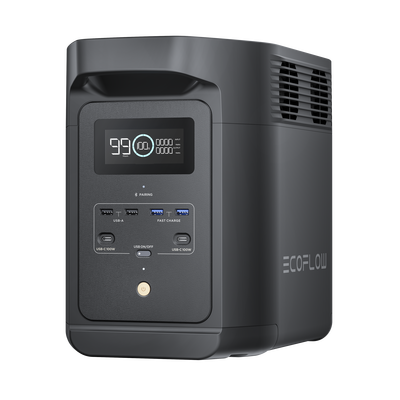 Estación de Energía Portátil de 980Wh Litio LFP / 10 Puertos AC 500 W (Max. 1000W) / 2 USB-C 100W / Cargador de Coche 10A a 12.6V / Conectividad WiFi y Bluetooth (App) / Carga Solar 500W Max.