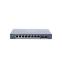 Switch Gigabit PoE+ / Administrable / 8 Puertos Gigabit PoE+ / 2 Puertos SFP / Configuración Nube Hik-Partner Pro / Modo Extendido hasta 300 Metros / 110 W
