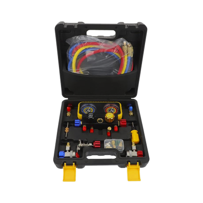 [PSTH08002] Manómetro de 4 vías con Accesorios para Gas refrigerante R410A/ R32/ R134A/R22