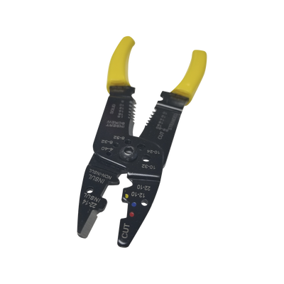 [EP204B] Pinza Cortacables / Pelacables 10 a 22 AWG con Plegador de Conectores.