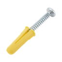Paquete de 20 taquetes amarillo  1" y 20 tornillos 8mm x 1"