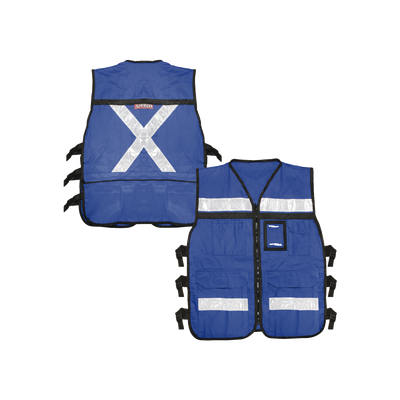 [SYS-USC-H42] Chaleco Reflejante con 6 Bolsas Externas / 6 Broches ajustables / Talla Grande.