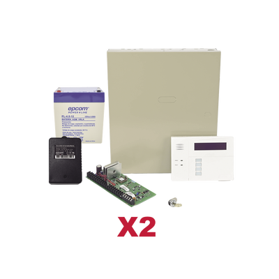 [VISTA48DOBLE/6160RF] 2 Paneles de Alarma VISTA48/6160RF Teclado Alfanumérico con Receptor Inalámbrico, Batería y Transformador